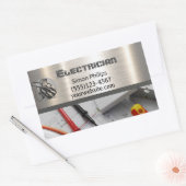 Sticker Rectangulaire Carte de visite d'électricien de main de métal (Enveloppe)