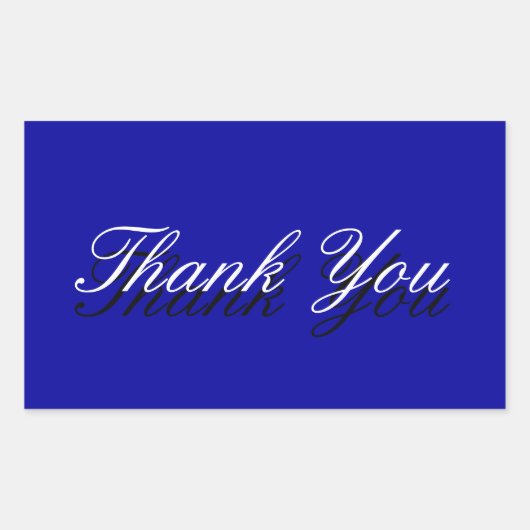 Sticker Rectangulaire Carte de voeux bleu Merci blanc (Devant)