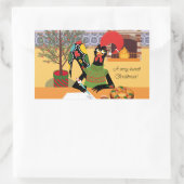 Sticker Rectangulaire Carte de voeux de Noël du coq portugais (Sac)