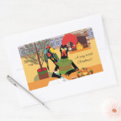 Sticker Rectangulaire Carte de voeux de Noël du coq portugais (Enveloppe)