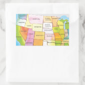 Sticker Rectangulaire Carte des États-Unis (Sac)