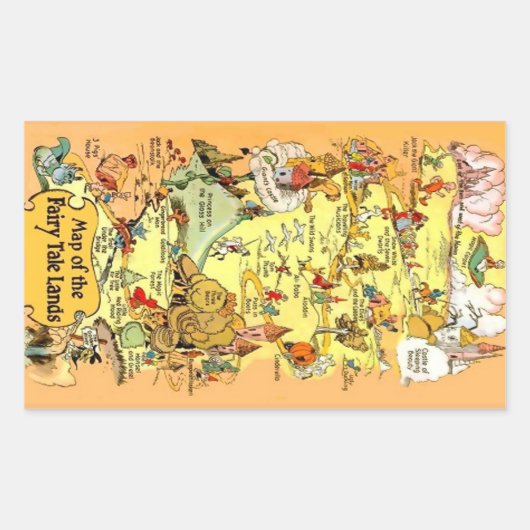 Sticker Rectangulaire Carte des Terres de contes de fées (Devant)