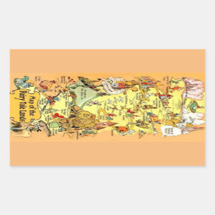 Sticker Rectangulaire Carte des Terres de contes de fées