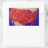 Sticker Rectangulaire Carte du Bureau de voyage des États-Unis d'Amériqu (Sac)