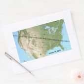 Sticker Rectangulaire Carte du chemin d'Eclipse solaire 2017 (Enveloppe)