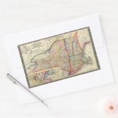 Sticker Rectangulaire Carte Du Comté Des États De New York (Enveloppe)