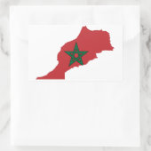 Sticker Rectangulaire Carte du drapeau du Maroc FOUR (Sac)
