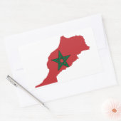 Sticker Rectangulaire Carte du drapeau du Maroc FOUR (Enveloppe)