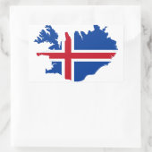 Sticker Rectangulaire Carte du drapeau islandais IS Ísland (Sac)