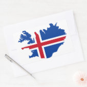 Sticker Rectangulaire Carte du drapeau islandais IS Ísland (Enveloppe)