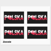 Sticker Rectangulaire Carte du drapeau polonais (Feuille)