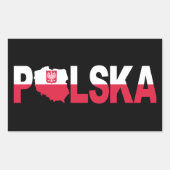 Sticker Rectangulaire Carte du drapeau polonais (Devant)