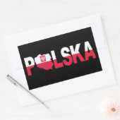 Sticker Rectangulaire Carte du drapeau polonais (Enveloppe)