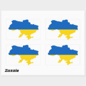 Sticker Rectangulaire Carte du drapeau ukrainien (Feuille)
