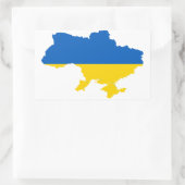 Sticker Rectangulaire Carte du drapeau ukrainien (Sac)