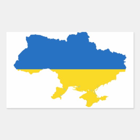 Sticker Rectangulaire Carte du drapeau ukrainien (Devant)