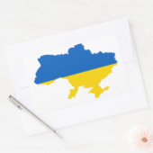 Sticker Rectangulaire Carte du drapeau ukrainien (Enveloppe)