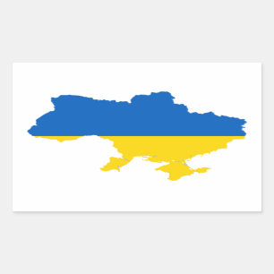 Sticker Rectangulaire Carte du drapeau ukrainien