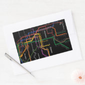 Sticker Rectangulaire Carte du métro NY-City (Enveloppe)