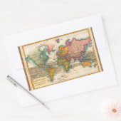 Sticker Rectangulaire Carte du monde 1700s Antique Continents (Enveloppe)