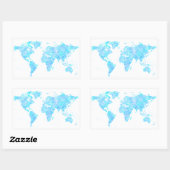 Sticker Rectangulaire Carte du monde abstraite moderne  (Feuille)