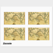 Sticker Rectangulaire Carte du monde antique (Feuille)