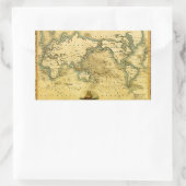 Sticker Rectangulaire Carte du monde antique (Sac)