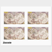 Sticker Rectangulaire Carte du monde antique (Feuille)