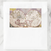 Sticker Rectangulaire Carte du monde antique (Sac)