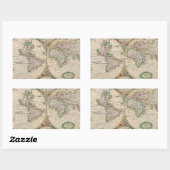 Sticker Rectangulaire Carte du monde antique (Feuille)
