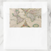 Sticker Rectangulaire Carte du monde antique (Sac)