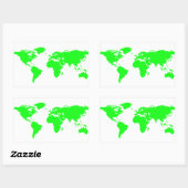 Sticker Rectangulaire Carte du monde blanc vert (Feuille)