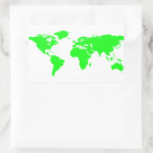 Sticker Rectangulaire Carte du monde blanc vert (Sac)