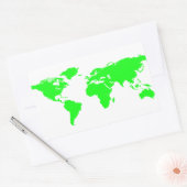Sticker Rectangulaire Carte du monde blanc vert (Enveloppe)