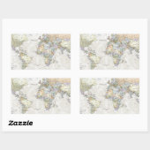 Sticker Rectangulaire Carte du monde classique (Feuille)