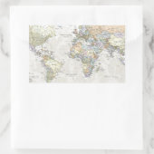 Sticker Rectangulaire Carte du monde classique (Sac)