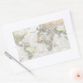 Sticker Rectangulaire Carte du monde classique (Enveloppe)