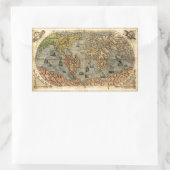 Sticker Rectangulaire Carte du monde Forlani Antiquev 1565 Renaissance (Sac)