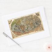 Sticker Rectangulaire Carte du monde Forlani Antiquev 1565 Renaissance (Enveloppe)