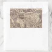Sticker Rectangulaire Carte du monde Martin Waldseemuller 1507 (Sac)