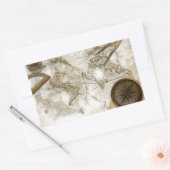 Sticker Rectangulaire Carte du monde vintage et outils (Enveloppe)