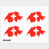 Sticker Rectangulaire Carte du pavillon suisse (Feuille)