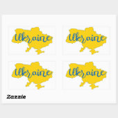 Sticker Rectangulaire Carte et lettres ukrainiennes (Feuille)