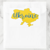 Sticker Rectangulaire Carte et lettres ukrainiennes (Sac)
