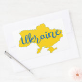 Sticker Rectangulaire Carte et lettres ukrainiennes (Enveloppe)