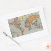 Sticker Rectangulaire Carte générale vintage du monde (Enveloppe)
