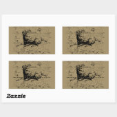 Sticker Rectangulaire Carte Hevelius 1690 de constellation de Bélier (Feuille)