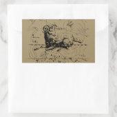 Sticker Rectangulaire Carte Hevelius 1690 de constellation de Bélier (Sac)