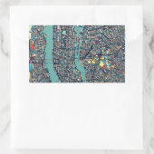 Sticker Rectangulaire Carte Manhattan New York (Sac)