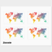 Sticker Rectangulaire carte mondiale 5 (Feuille)